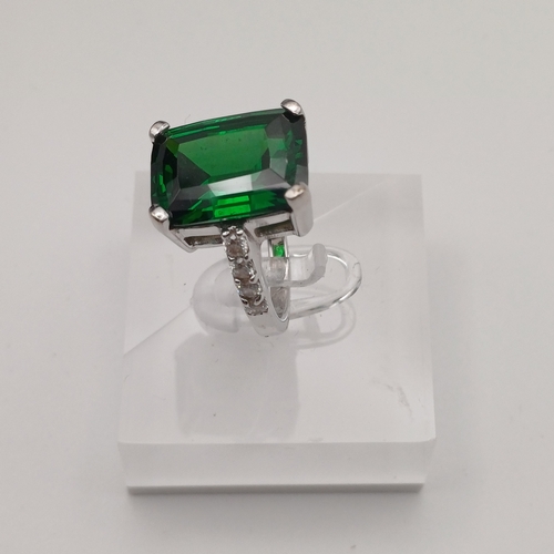 61 - A pretty Green Stone Emerald Cut Ring
- 925 silver
- size M
- weight 8.62g