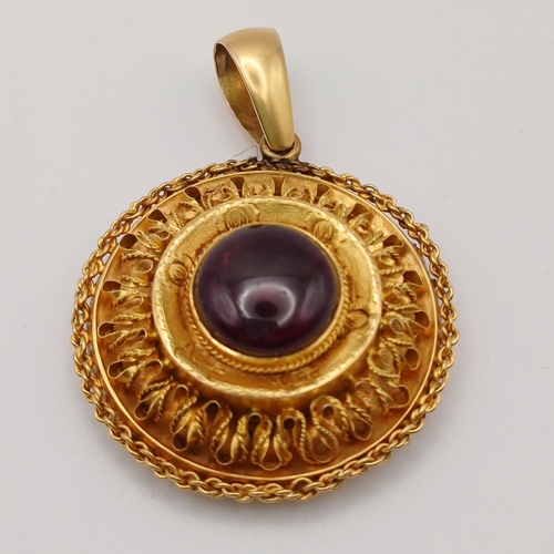 72 - Stunning Georgian Morning Locket/Pendant.
- Cabochon Ruby
- 15ct yellow gold
- weight 14g