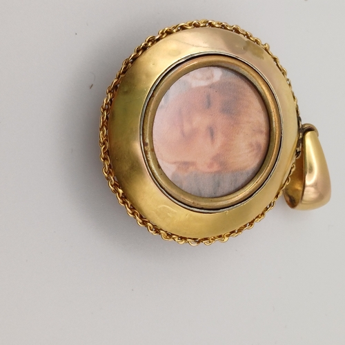 72 - Stunning Georgian Morning Locket/Pendant.
- Cabochon Ruby
- 15ct yellow gold
- weight 14g