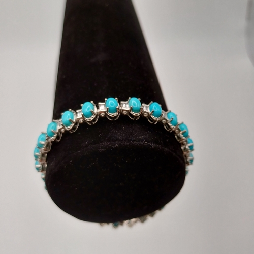 74 - Turquoise Line Bracelet set in Silver
- weight 20.56g
- length 8