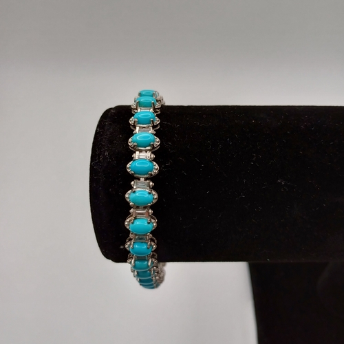 74 - Turquoise Line Bracelet set in Silver
- weight 20.56g
- length 8