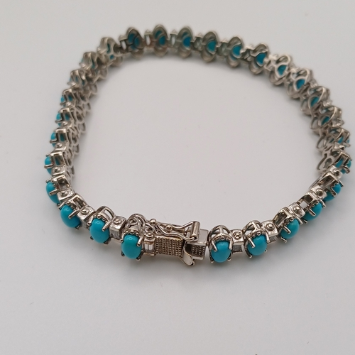 74 - Turquoise Line Bracelet set in Silver
- weight 20.56g
- length 8