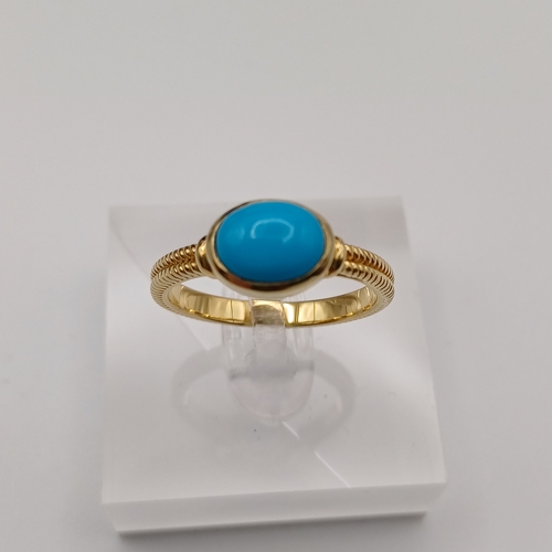 76 - Turquoise Ring
- Gold on 925 Silver
- size T
- weight 4.6g