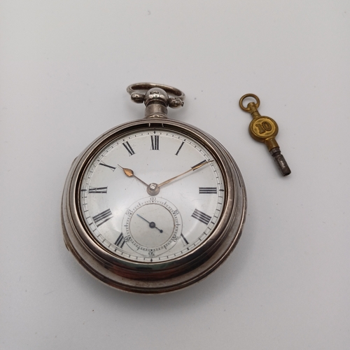 78 - Stunning and working Fusee Silver Pocket Watch with Key.  As you can see the watch is set in an exte... 