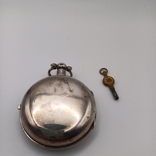 78 - Stunning and working Fusee Silver Pocket Watch with Key.  As you can see the watch is set in an exte... 