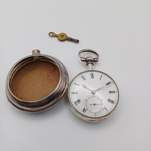 78 - Stunning and working Fusee Silver Pocket Watch with Key.  As you can see the watch is set in an exte... 