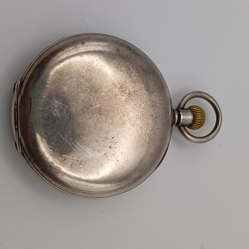 79 - Silver Half Hunter Pocket Watch 
- weight 104.89g