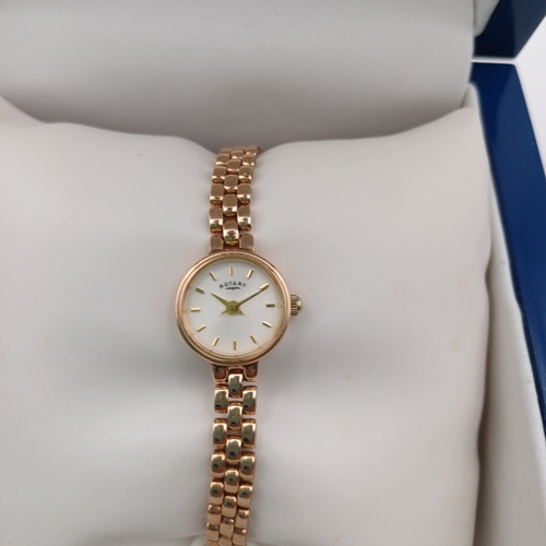 82 - This is a very pretty Ladies Rotary Watch in its original box and never been worn.
- 9ct yellow gold... 