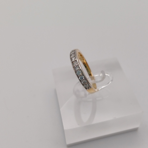 97 - Ladies Eternity Ring with White Stone inset
- size N
- weight 1.84g
- 14ct yellow gold