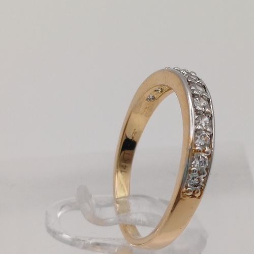 97 - Ladies Eternity Ring with White Stone inset
- size N
- weight 1.84g
- 14ct yellow gold