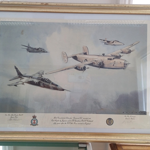 18 - A really eye catching print of B24 Bomber 'Diamond Lil' in flight.  This is a signed print by Squadr... 