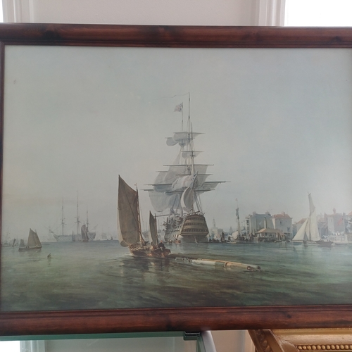 19 - A really stunning print of The Britannia entering Portsmouth.  Painted by G Chambers (1803-1840). Th... 