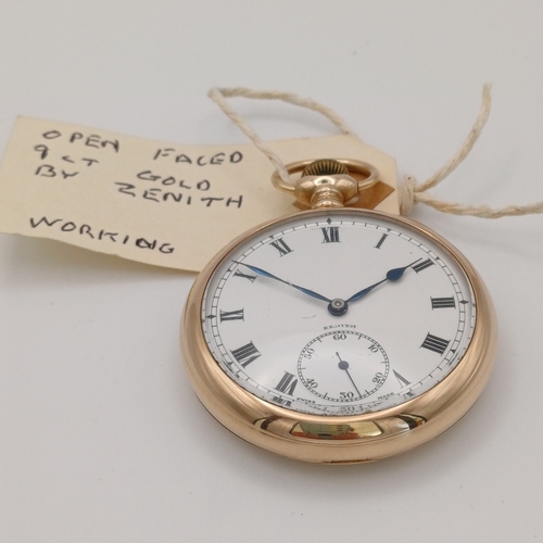 101 - Here we have a Zenith Open Faced Pocket Watch.  This is in very good condition.
- 9ct yellow gold
- ... 