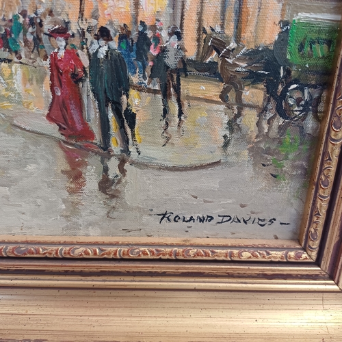 37 - An original signed Oil Painting by Roland Davies 1904 to 1993 was a graphic artist who produced comi... 