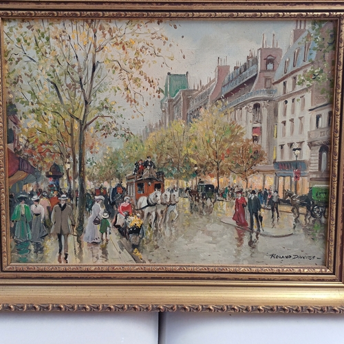 37 - An original signed Oil Painting by Roland Davies 1904 to 1993 was a graphic artist who produced comi... 