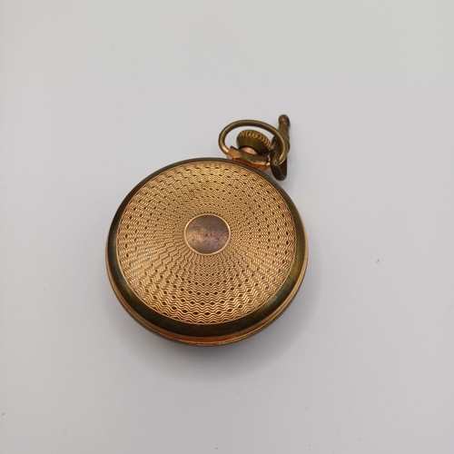 116 - Smiths Empire Pocket Watch in gold coloured casement.  Working