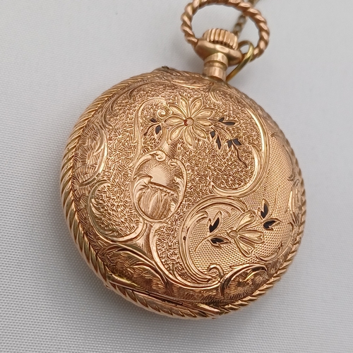 125 - A really pretty Ladies Pocket Watch in working order.  There are some very lovely details on this wa... 