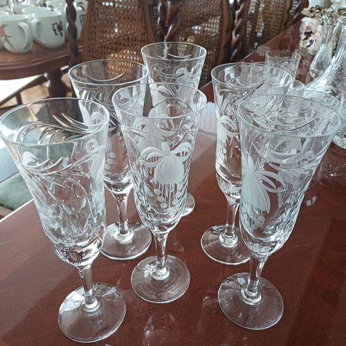 77 - A really lovely collection of Royal Brierly Crystal consisting of:
2 x Decanters
1 x Vase
1 x Bud Va... 