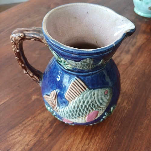 84 - Lovely blue jug with a fish detail