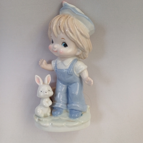 89 - Very cute figurine of Little Girl with Rabbit