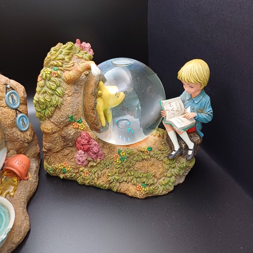 94 - Disney Winnie the Pooh and Christopher Robin Snow Globes as Book Ends.  These would compliment any c... 