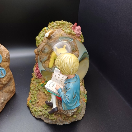 94 - Disney Winnie the Pooh and Christopher Robin Snow Globes as Book Ends.  These would compliment any c... 