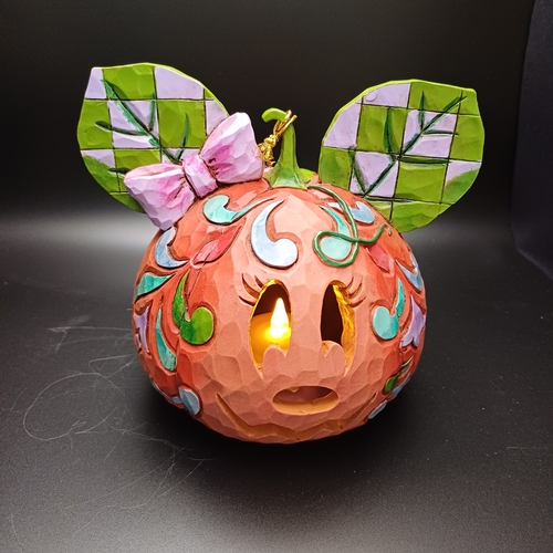 100 - Disney Traditions Jim Shore 'Happy Halloween!' Pumpkin Mouse which is a night light and as you can s... 