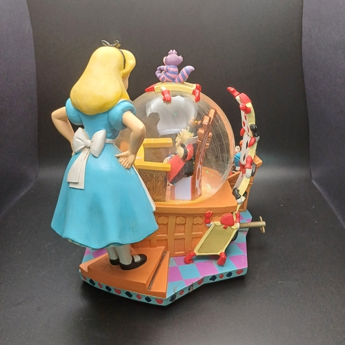 107 - Walt Disney's Alice in Wonderland 50th year 1951 Snow Globe and Music Box playing 'Alice in Wonderla... 