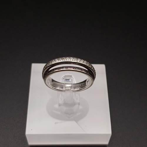 1 - Pandora Ladies Ring with white stones inset.  A pretty ring.
- Silver
- size N
- 4.9 g