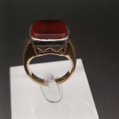 12 - Heavy Gent's 1940's Carnelian Signet Ring 
- 9 ct yellow and white gold
- size O
- 10 g