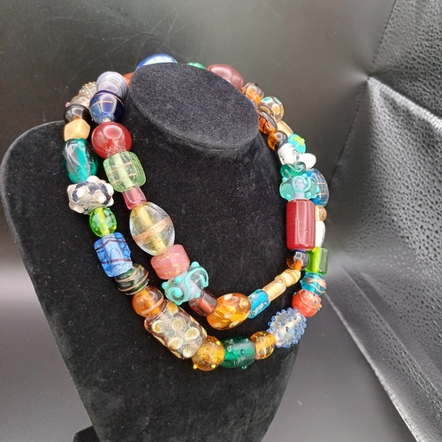 33 - Murano Glass Bead Necklace measuring 30 inches weighing 180 g