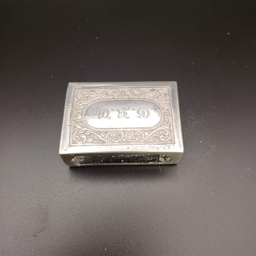 38 - A Silver Match Box Holder.  The Vendor has said that her Father brought this back from the Far East ... 