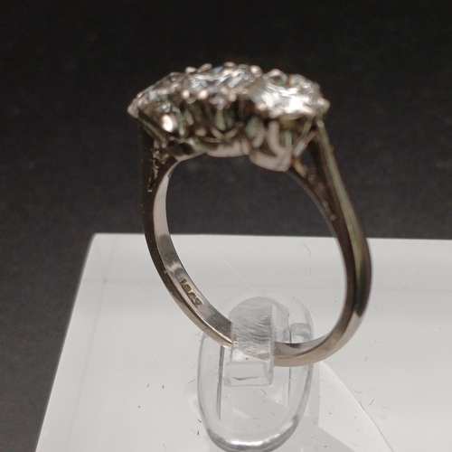 42 - Lovely Three Stone Diamond Ring
- 1 ct per diamond - total 3 ct
- size O
- 18 ct white gold
- 4.7 g