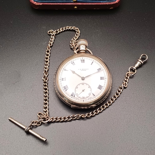 44 - Here we have a lovely Silver Pocket Watch and Albert Chain in its original case. In working order.
-... 