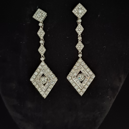 46 - Absolutely stunning Diamond Drop Earrings.  These really do sparkle, so much so that it was really d... 