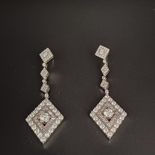 46 - Absolutely stunning Diamond Drop Earrings.  These really do sparkle, so much so that it was really d... 