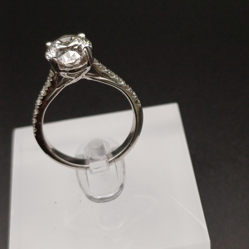 47 - Now we have a stunning Oval Shaped Solitaire Diamond Ring with Diamonds inset in the shank.
- Platin... 