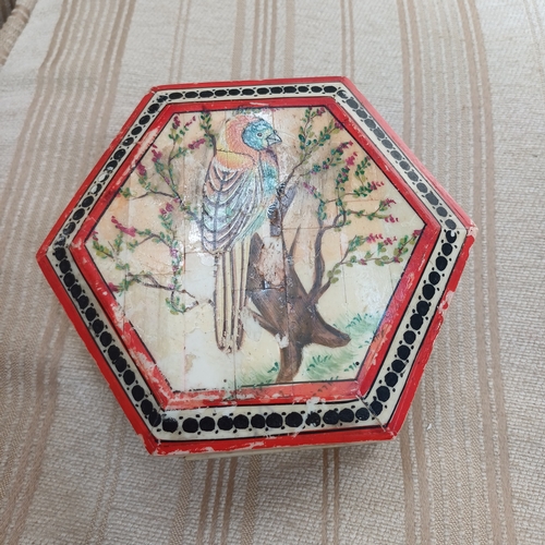 38 - Set of Three Hand Painted on Bone and set on to wood trinket boxes.  These are really pretty.