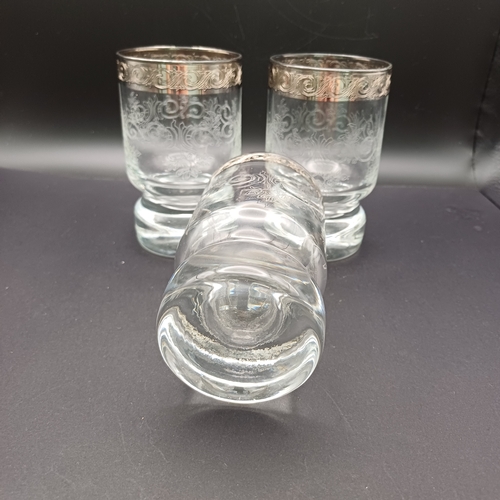 39 - Set of Three Murano Glasses with a Platinum Band.  These are very pretty indeed.