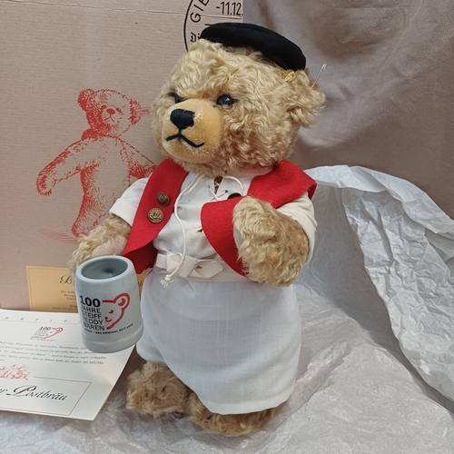 243 - Steiff Bernbard-der Postbrau Bear, he is absolutely lovely in his original box and has his Certifica... 