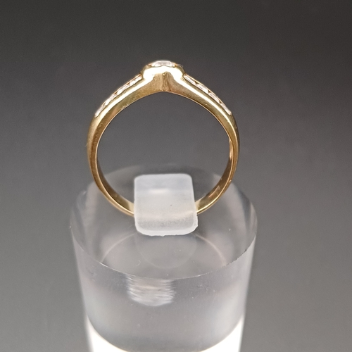 111 - Wish Bone Style Ring with White Stones Set in.
- 14 ct yellow gold
- weight 2.2 g
- size M / N