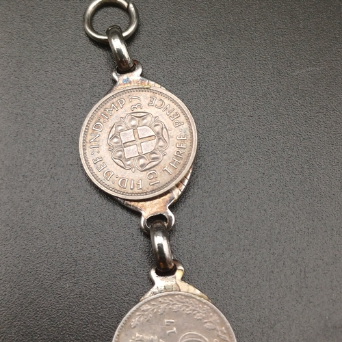 126 - Here we have old Three Pence Coins being converted into a bracelet.  The coins range from 1916 to 19... 