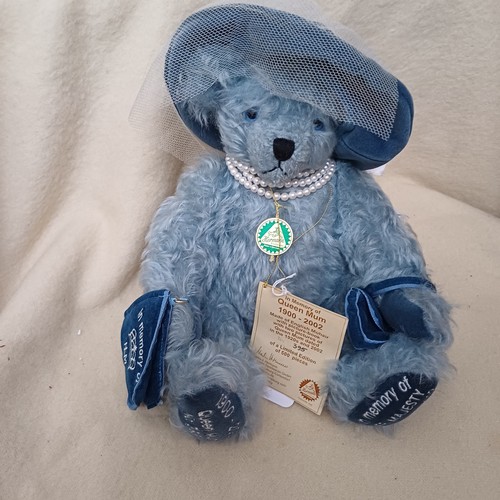 33 - Hermann's 'Queen Mum' Bear 1900 - 2002.  This is really lovely with the little hat and set of pearls... 