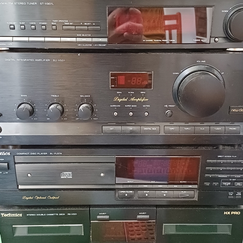 56 - Technics Stacking Hi-Fi System with all operating instructions:
RS-X501 Double Cassette Deck; SH-E66... 