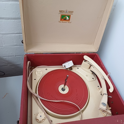 60 - HMV Portable 1950's Record Player. It does work but would probably need a service.  It is in excelle... 