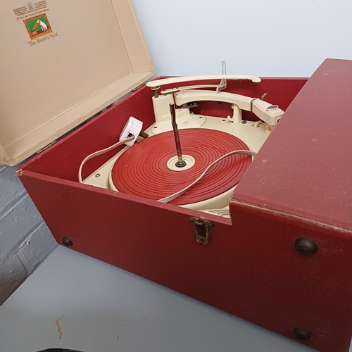 60 - HMV Portable 1950's Record Player. It does work but would probably need a service.  It is in excelle... 