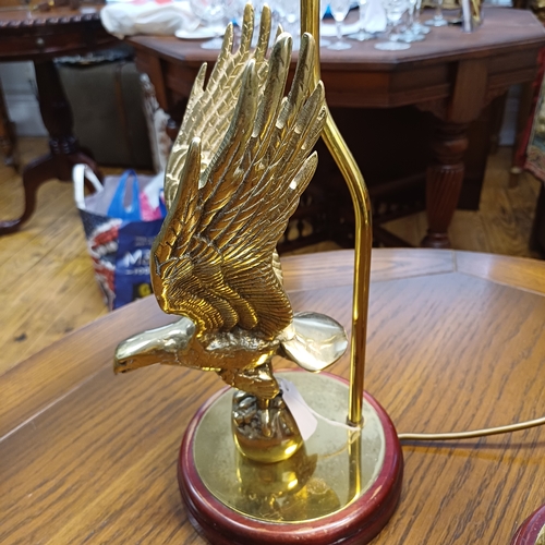 62 - Here we have a really lovely pair of Brass Eagle Lamps in working order as can be seen from the phot... 