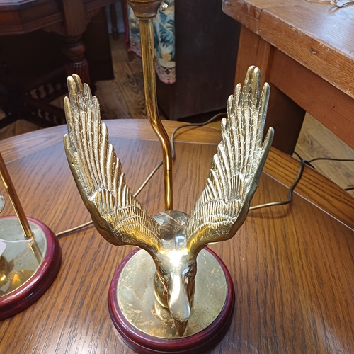 62 - Here we have a really lovely pair of Brass Eagle Lamps in working order as can be seen from the phot... 