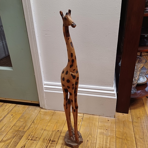 70 - Lovely Floor Standing Wooden Carved Giraffe