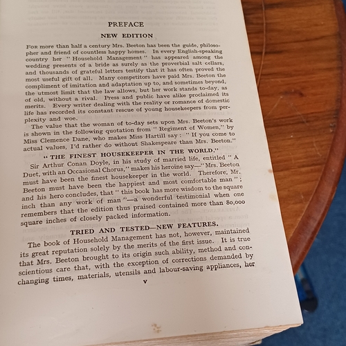 74 - Mrs Beeton's Household Management Manual.  This is a very thick and heavy book.  It is in very good ... 